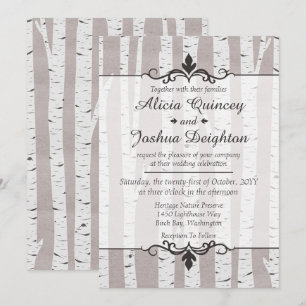 Birch Tree Rustic Nature Custom Wedding Einladung