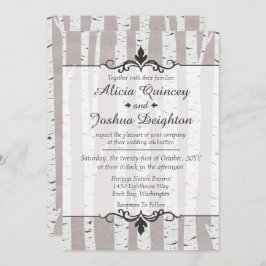 Birch Tree Rustic Nature Custom Wedding Einladung