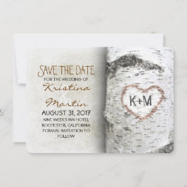 Birch Tree Rustic speichern die Datumskarten Save The Date