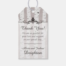 Birch Tree Rustic Wood Nature Wedding Vielen Dank Geschenkanhänger