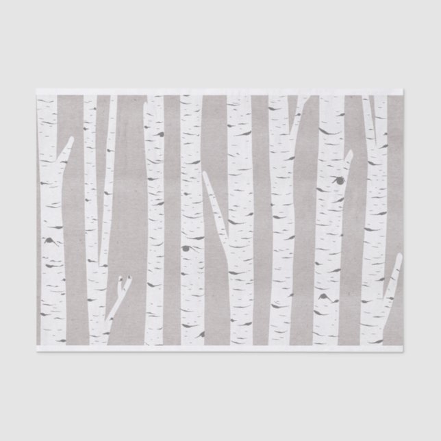 Birch Tree Rustic Woodland Seidenpapier (Vorderseite)