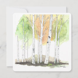 Birch tree stationary feiertagskarte