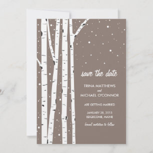 Birch Tree und Schnee Save the Date