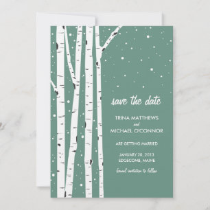 Birch Tree und Schnee Save the Date