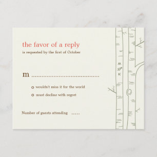 Birch Tree Wedding RSVP Card - Custom