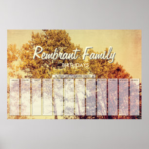 Birch Trees Art Birthday Poster