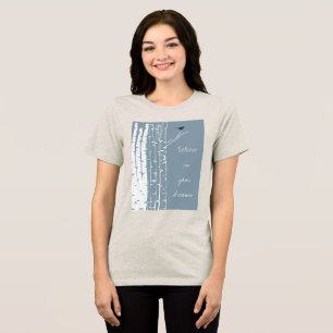 Birch Trees Bird Tri-Blend Shirt