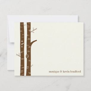 Birch Trees Flat Danke Karte
