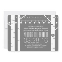 Birch Trees Heart & String Lights Wedites