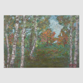 Birch Trees in einem rumänischen Wald (von Kimon L Seidenpapier