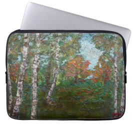 Birch Trees in einem Wald (von Kimon Loghi) Laptopschutzhülle