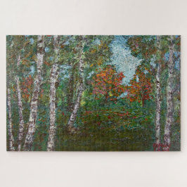 Birch Trees in einem Wald (von Kimon Loghi) Puzzle