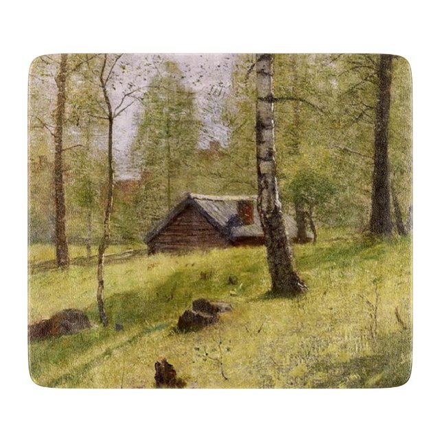 Birch Trees in the Swedish Countryside (Jansson) Schneidebrett (Vorderseite)