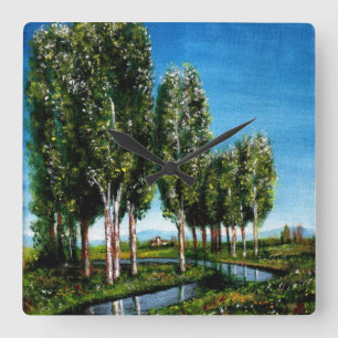 BIRCH TREES IN TUSCANY QUADRATISCHE WANDUHR