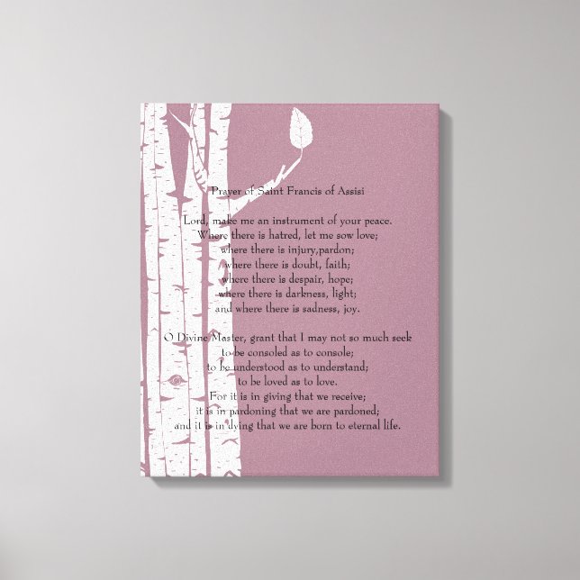 Birch Trees mit Gebet Leinwanddruck (Vorderseite)