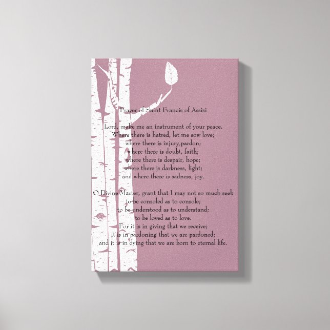 Birch Trees mit Gebet Leinwanddruck (Vorderseite)