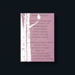 Birch Trees mit Gebet Leinwanddruck<br><div class="desc">Birkenbäume Rosa-weiße Wandkunst mit Gebet: Heiliger Franziskus von Assisi inspirierend</div>