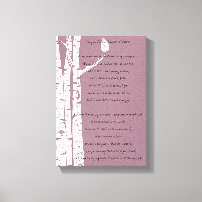 Birch Trees mit Gebet Leinwanddruck (Vorderseite)