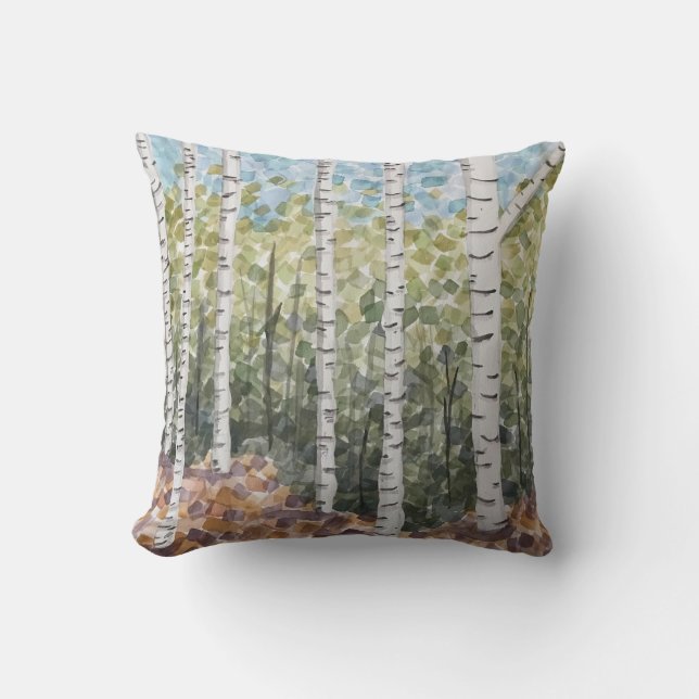 Birch Trees Pillow Kissen (Vorderseite)
