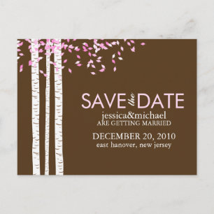 Birch Trees Save the Date Hochzeit Ankündigungspostkarte