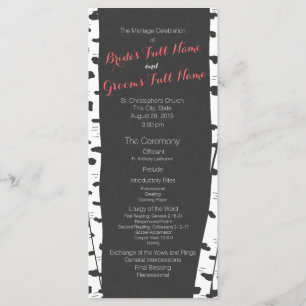 Birch Trees Slate Gray Wedding Program Programm