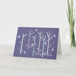Birch Trees Snow Scene Feiertagskarte