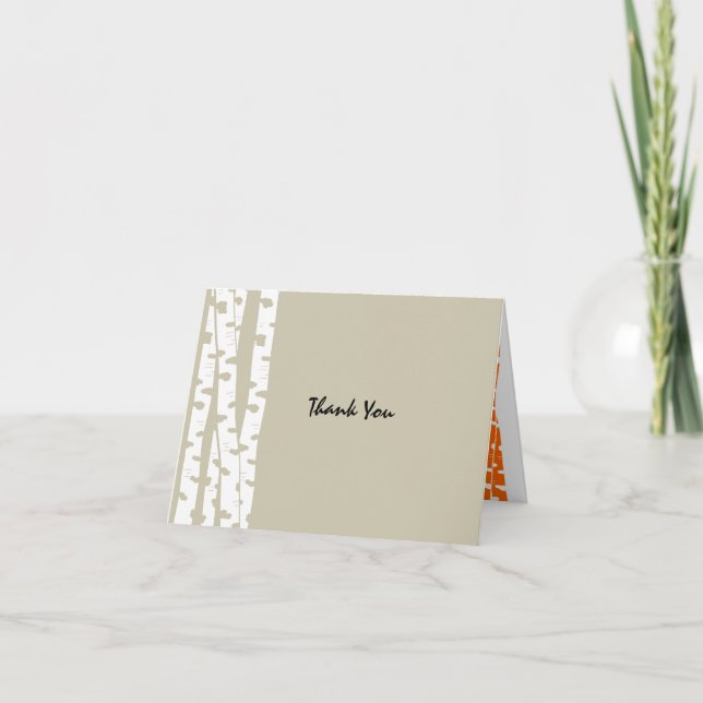 Birch Trees Vielen Dank Hinweis Dankeskarte (Vorderseite)