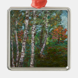 Birch Trees (von Kimon Loghi) Ornament Aus Metall