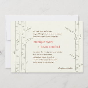 Birch Trees Wedding Invitation - Custom Einladung
