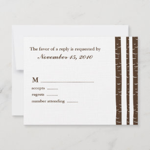 Birch Trees Wedding Response Cards RSVP Karte