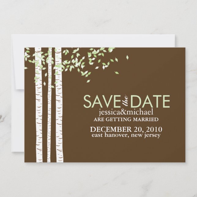 Birch Trees Wedding speichern das Datum Save The Date (Vorderseite)