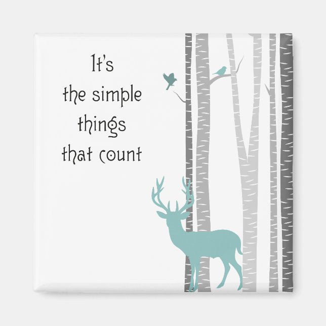 Birch Trees with Deer Simple Things Count Magnet (Vorne)