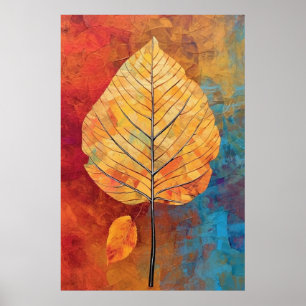 Birch Whimsy: KI-generiertes Fall Leaf Poster