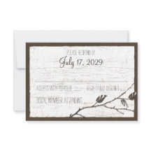 Birch Wood Deer Wedding Response Card