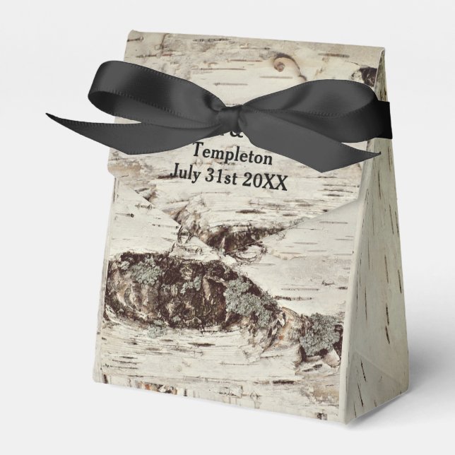 Birch Wood Wedding Geschenkboxen Geschenkschachtel (Vorderseite)