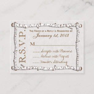 Birch Woods Rustic RSVP Cards (pk 100) Begleitkarte