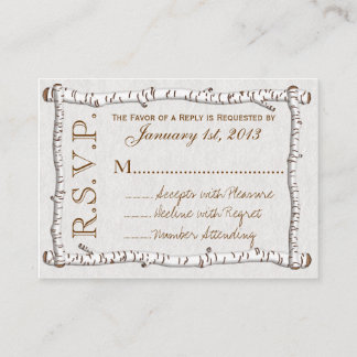 Birch Woods Rustic RSVP Cards (pk 100) Begleitkarte