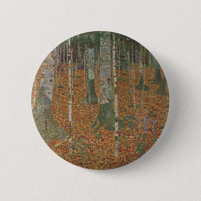 Birchwald von Gustav Klimt, Vintager Jugendstil Button (Vorderseite)