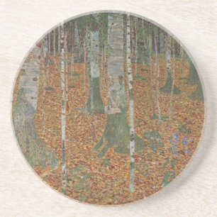 Birchwald von Gustav Klimt, Vintager Jugendstil Getränkeuntersetzer