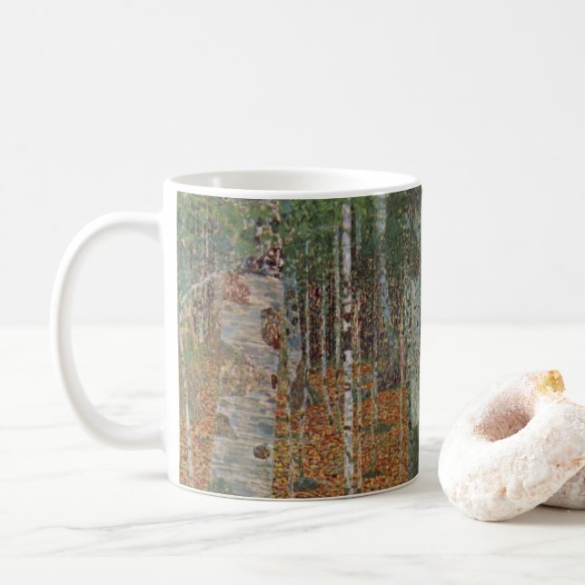 Birchwald von Gustav Klimt, Vintager Jugendstil Kaffeetasse (Mit Donut)