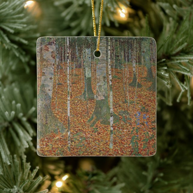 Birchwald von Gustav Klimt, Vintager Jugendstil Keramikornament (Baum)