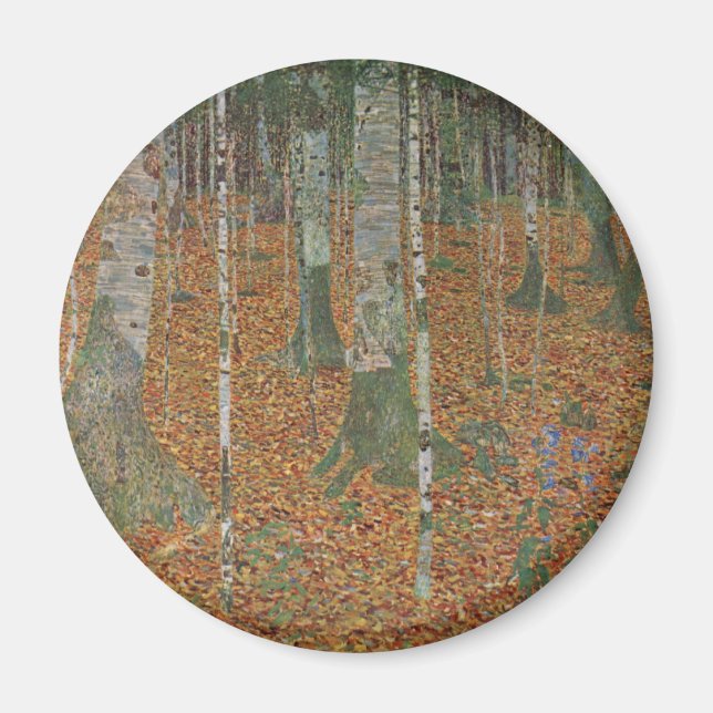 Birchwald von Gustav Klimt, Vintager Jugendstil Magnet (Vorne)