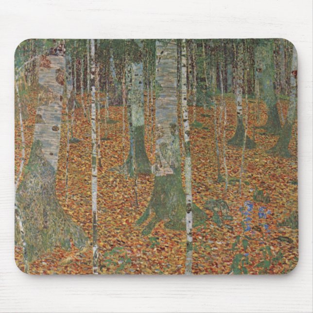 Birchwald von Gustav Klimt, Vintager Jugendstil Mousepad (Vorne)