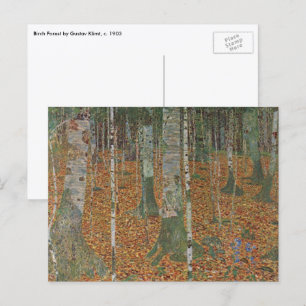 Birchwald von Gustav Klimt, Vintager Jugendstil Postkarte
