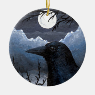 Bird 58 Crow Raven Keramikornament