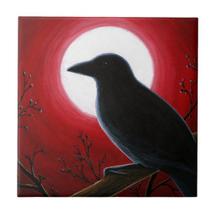 Bird 62 Crow Raven Fliese