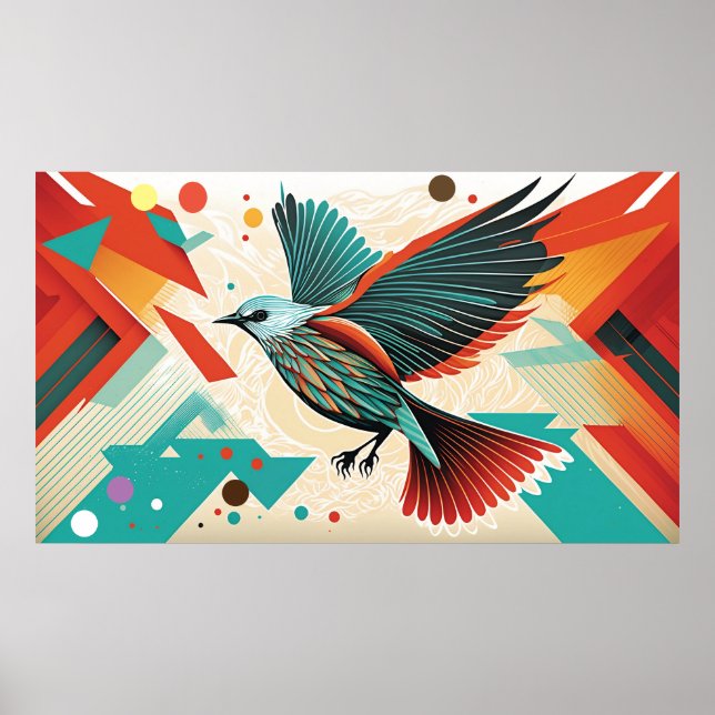 Bird Abstrakt Art Poster (Vorne)