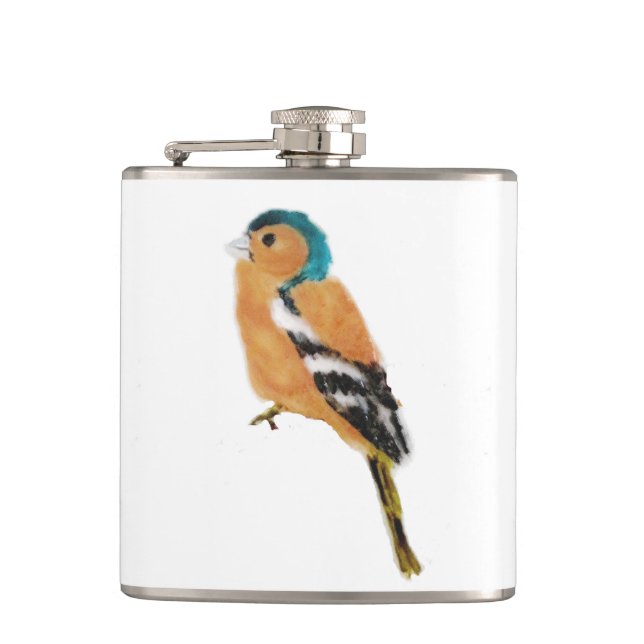 Bird Art Chaffinch Flachmann (Vorderseite)