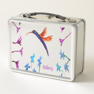 Bird Art Floral Hummingbird Metall Brotdose