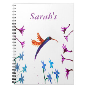 Bird Art Floral Hummingbird Personalisiert Notizblock